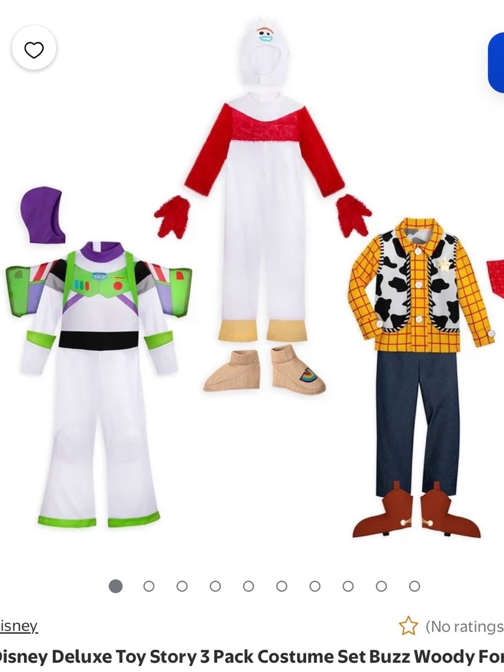 Toy Story deluxe 3-Pk costume set